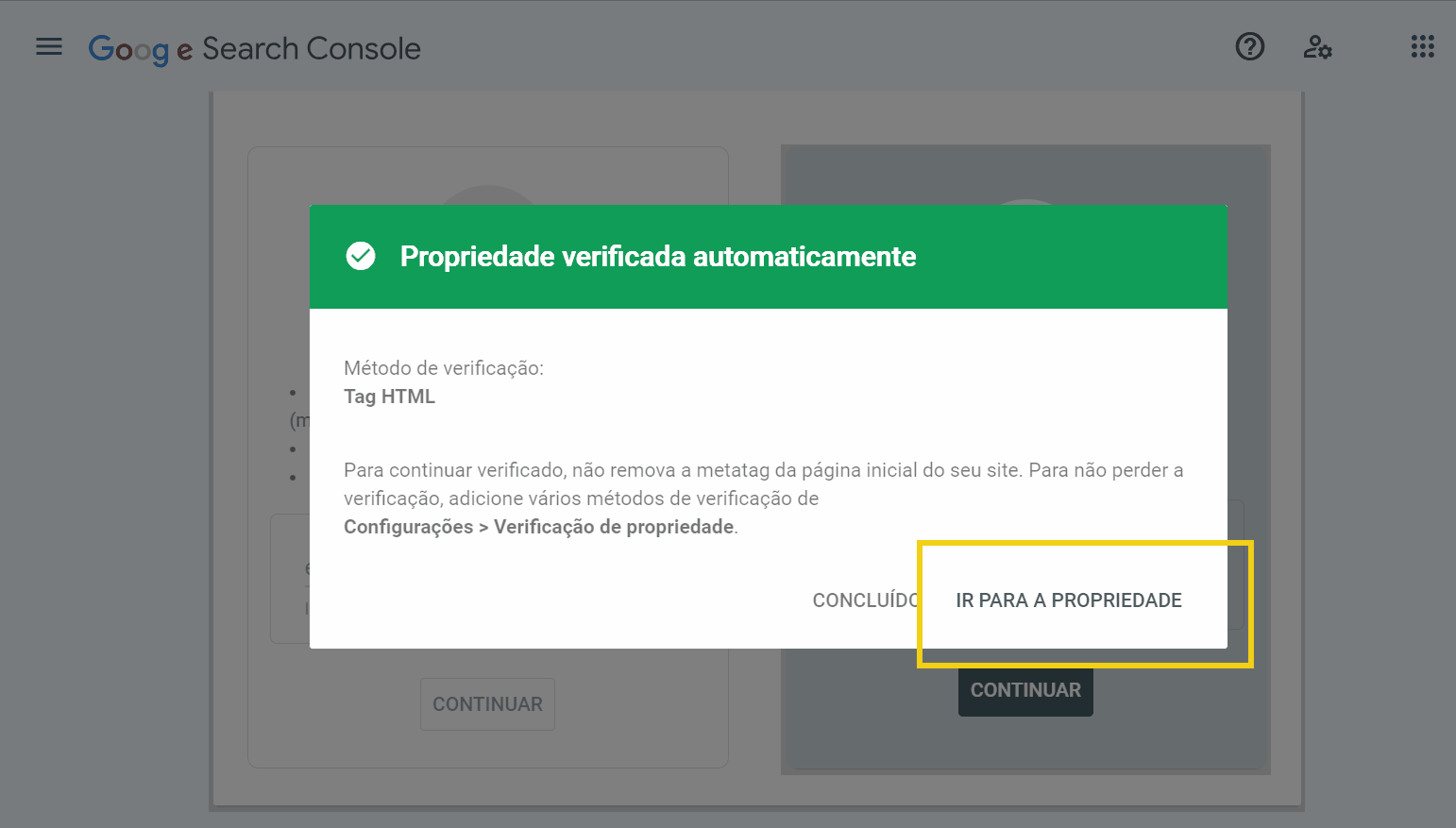 Google Search Console Propriedade.gif